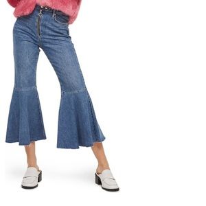 Topshop Moto Dree Trumpet Hem Cropped Jeans